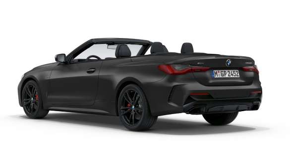 Dreiviertel-Seitenansicht BMW M440i xDrive Cabrio G23 2020 BMW M440i xDrive Cabrio BMW Individual Frozen Deep Grey metallic G23 2020 Dreiviertel-Heckansicht