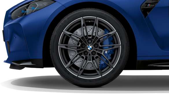 19"/20" M Schmiederäder 825 M BMW M4 Competition Cabrio mit M xDrive G83 2021 BMW M4 Competition Cabrio mit M xDrive G83 2021 BMW Individual Frozen Portimao Blau metallic 19"/20" M Schmiederäder 825 M Nahaufnahme
