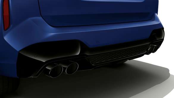Impianto di scarico sportivo M della BMW X3 M Competition F97 LCI Facelift 2021 BMW X3 M Competition F97 LCI Facelift 2021 Frozen Marina Bay Blue metallizzato Impianto di scarico sportivo M