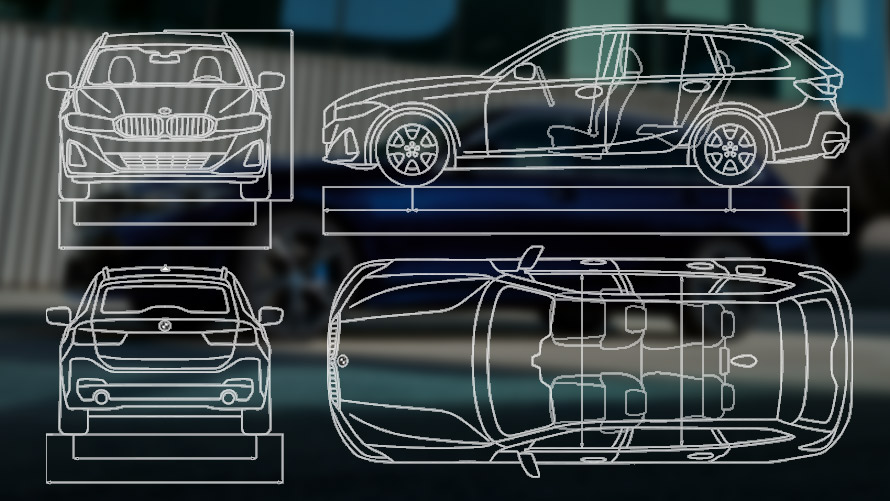 Bozza dati tecnici della BMW Serie 3 Touring LCI G21 Bozza dati tecnici della BMW Serie 3 Touring LCI G21