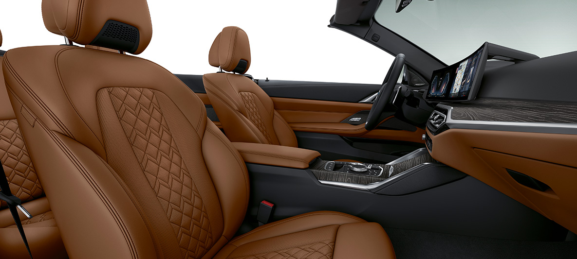 BMW Individual Volllederausstattung 'Merino' Tartufo BMW 4er Cabrio Individual 2020 G23 Innenraum BMW Individual Volllederausstattung 'Merino' Tartufo BMW 4er Cabrio Individual G23 2020 Innenraum Cockpit