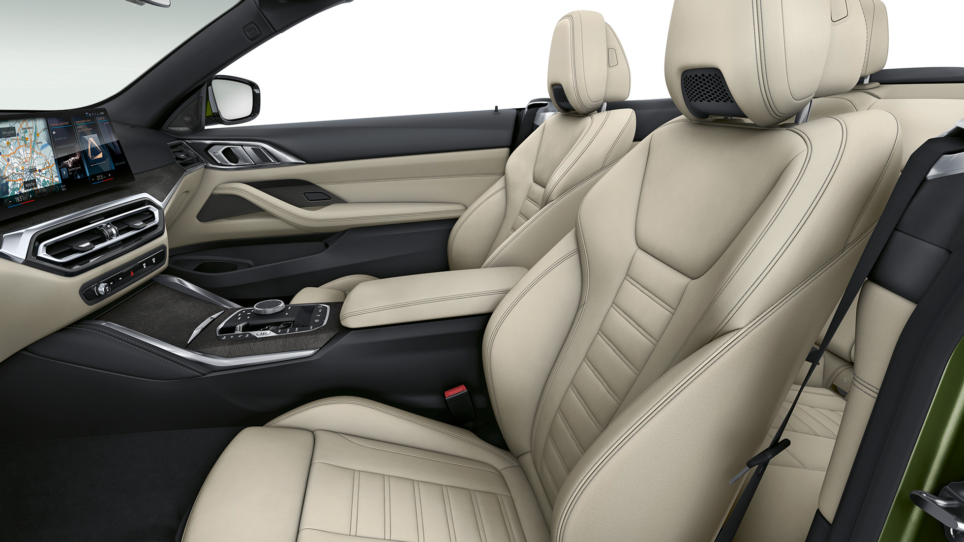 Sportsitze BMW 4er Cabrio Modell M Sport G23 2020 Sportsitze mit Polsterung in Exklusivleder BMW 4er Cabrio G23 2020 Modell M Sport Innenraum