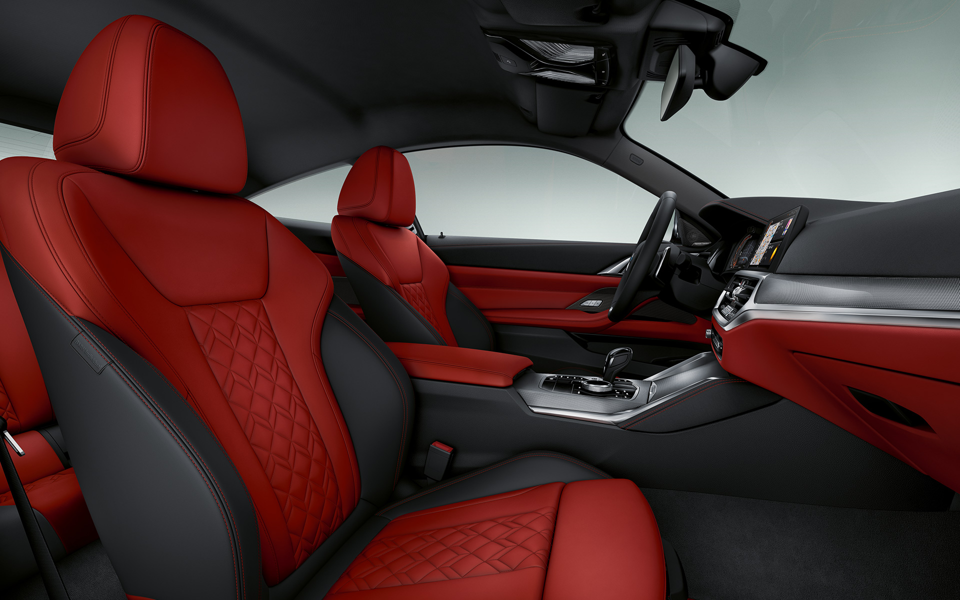 Rivestimenti interni in pelle BMW Individual Merino estesa Fiona Red/Black della BMW Serie 4 Coupé Individual G22 2020 Rivestimenti interni in pelle BMW Individual Merino estesa Fiona Red/Black della BMW Serie 4 Coupé Individual G22 2020