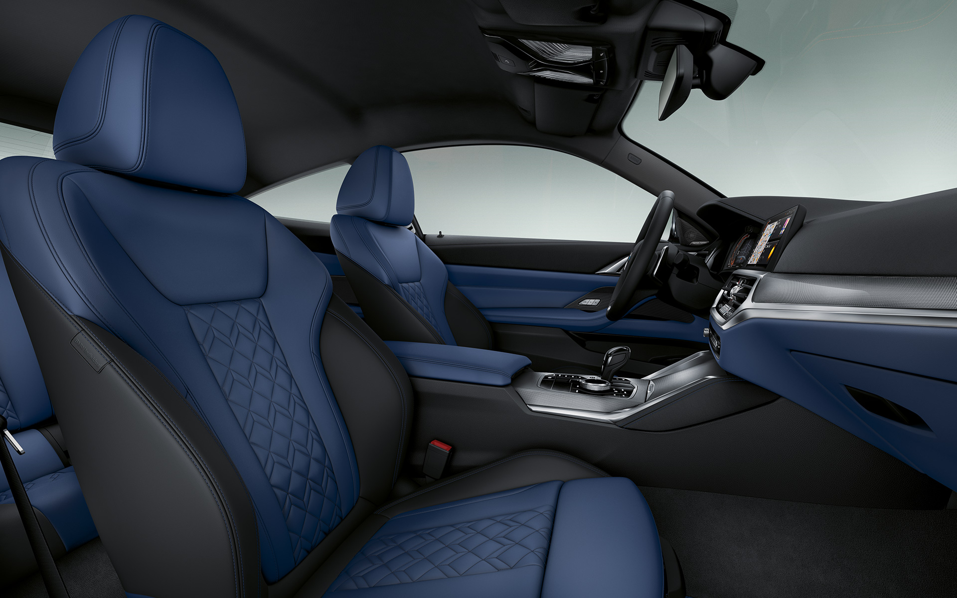 Rivestimenti interni in pelle BMW Individual Merino estesa Fjord Blue/Black della BMW Serie 4 Coupé Individual 2020 G22 Rivestimenti interni in pelle BMW Individual Merino estesa Fjord Blue/Black della BMW Serie 4 Coupé Individual 2020 G22