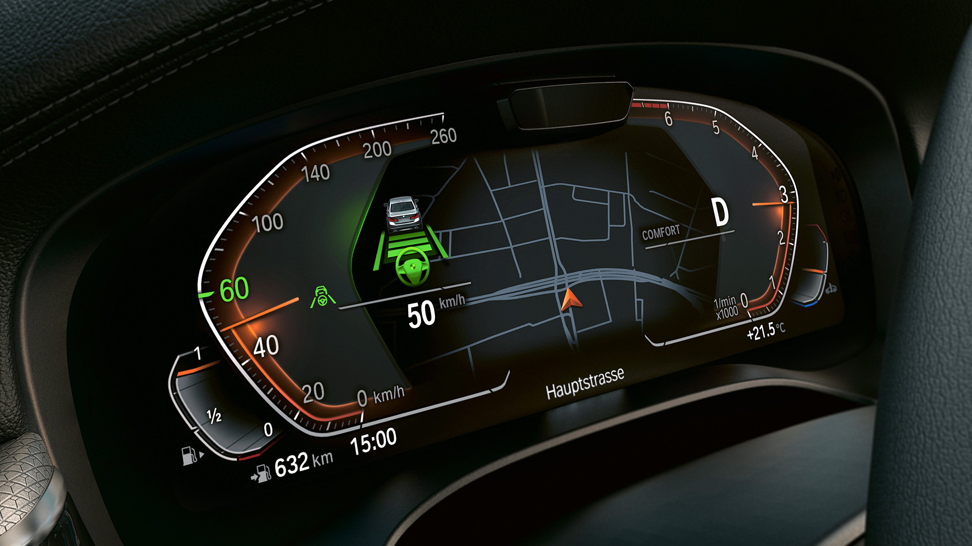 Informationsdisplay BMW 5er Touring G31 Informationsdisplay BMW 5er Touring G31 Facelift 2020 Sophistograu Nahaufnahme Interieur