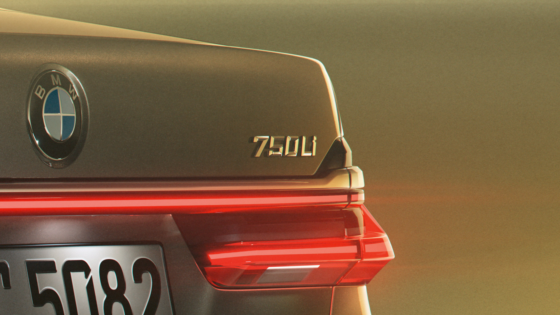 BMW Serie 7 Berlina badge 750Li BMW Serie 7 Berlina: Primo piano del badge 750Li badge posteriore