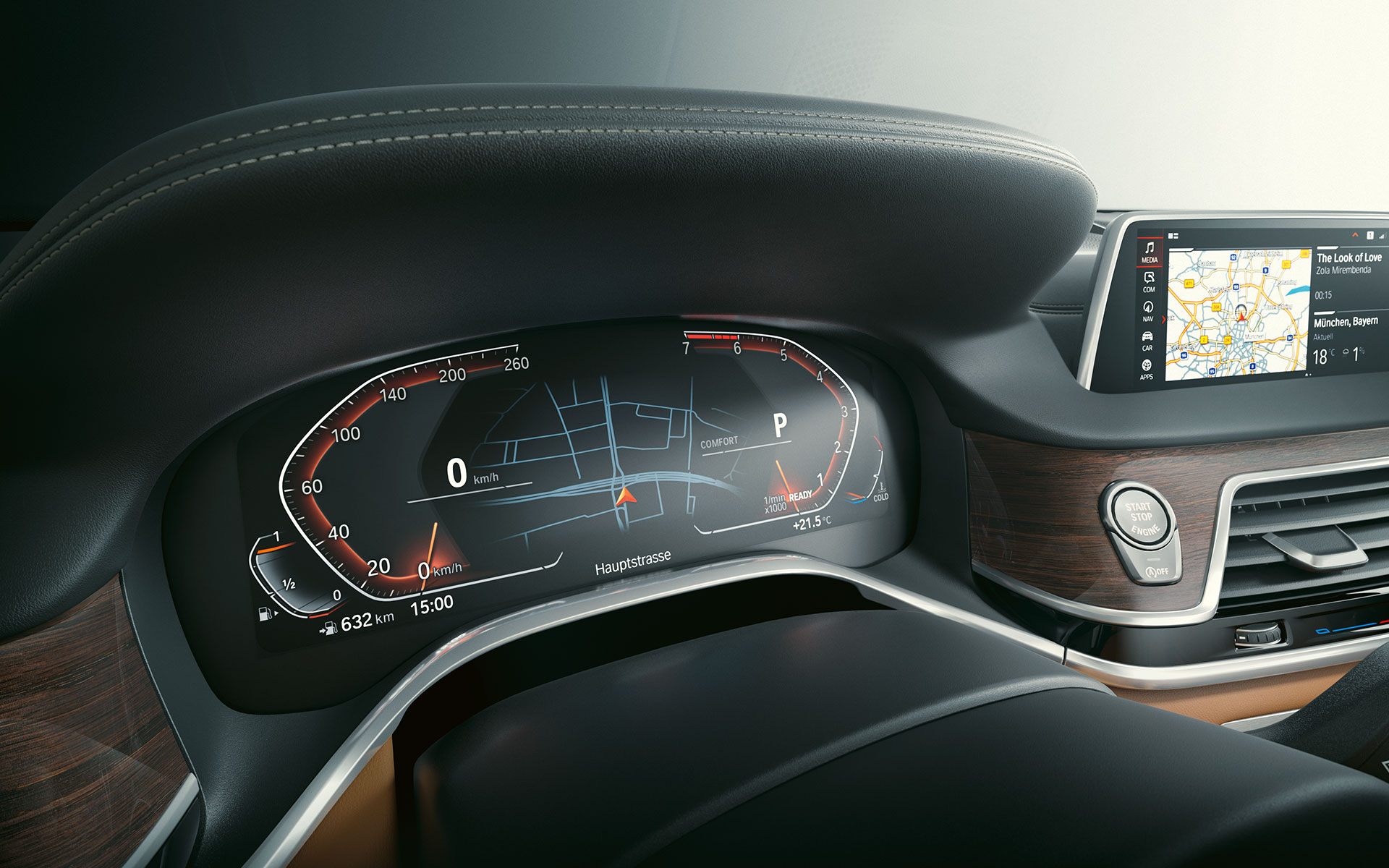 BMW 7er Limousine: Nahaufnahme des BMW Live Cockpit Professional