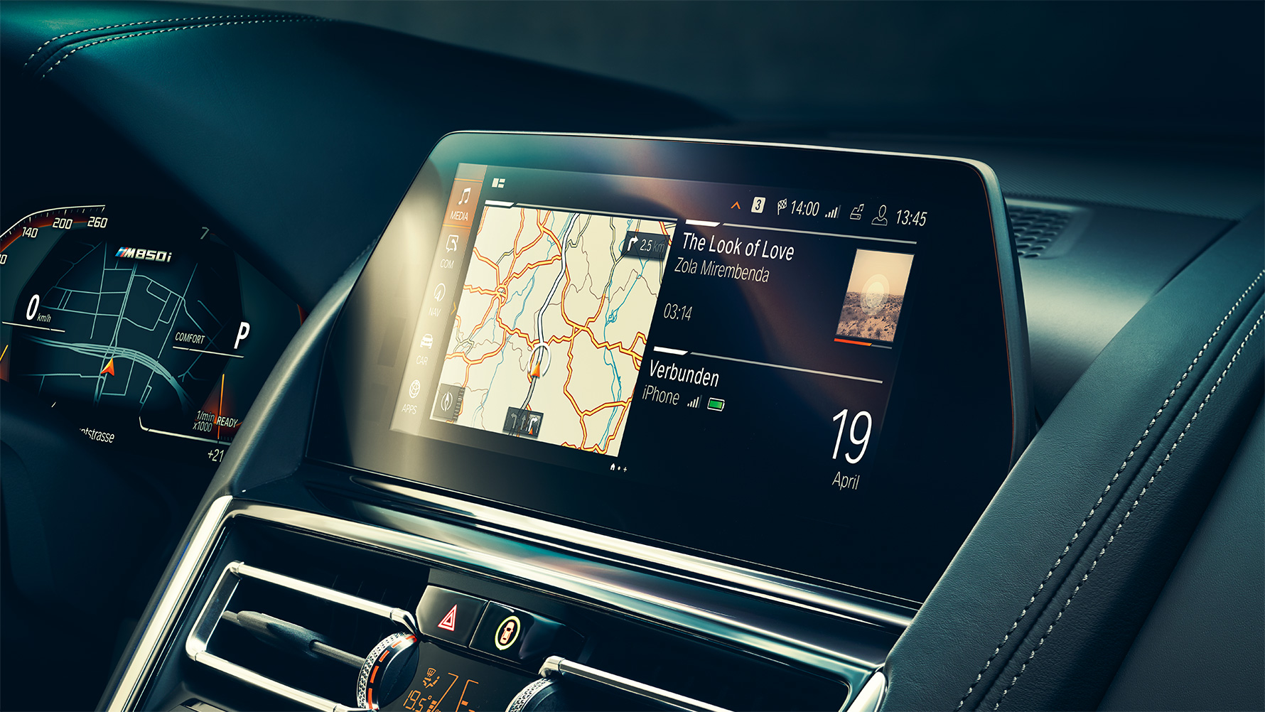 BMW Serie 8 Coupé, BMW Live Cockpit Professional Abitacolo della BMW Serie 8 Coupé con Control Display e BMW Live Cockpit Professional.