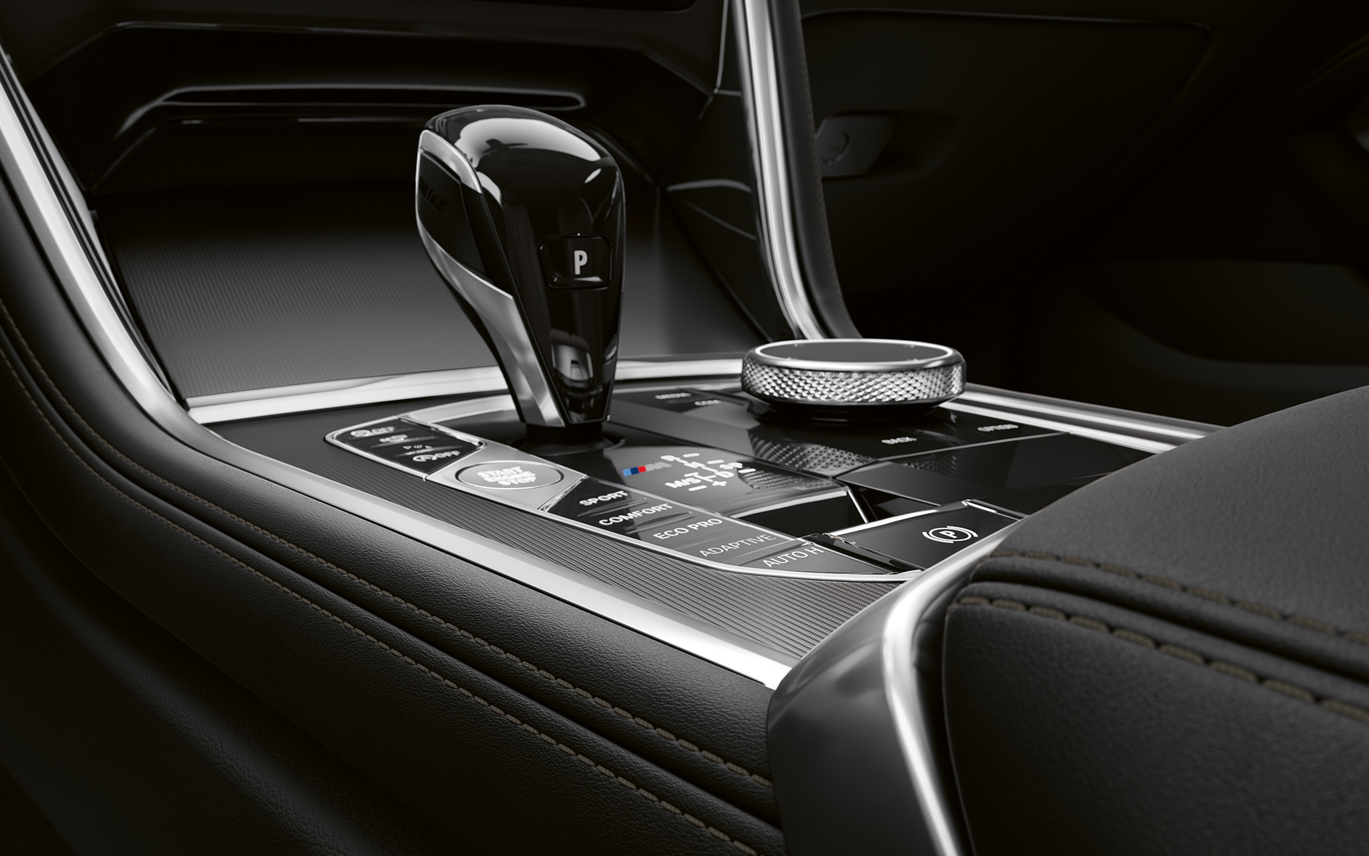 BMW Serie 8 Coupé, consolle centrale Primo piano della consolle centrale della BMW Serie 8 Coupé.