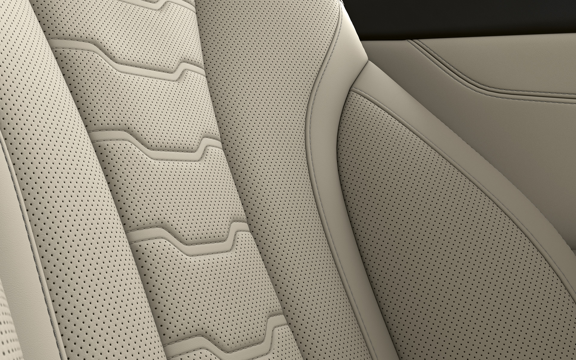 BMW Serie 8 Coupé, rivestimenti interni Primo piano dei rivestimenti interni e delle cuciture della BMW Serie 8 Coupé.