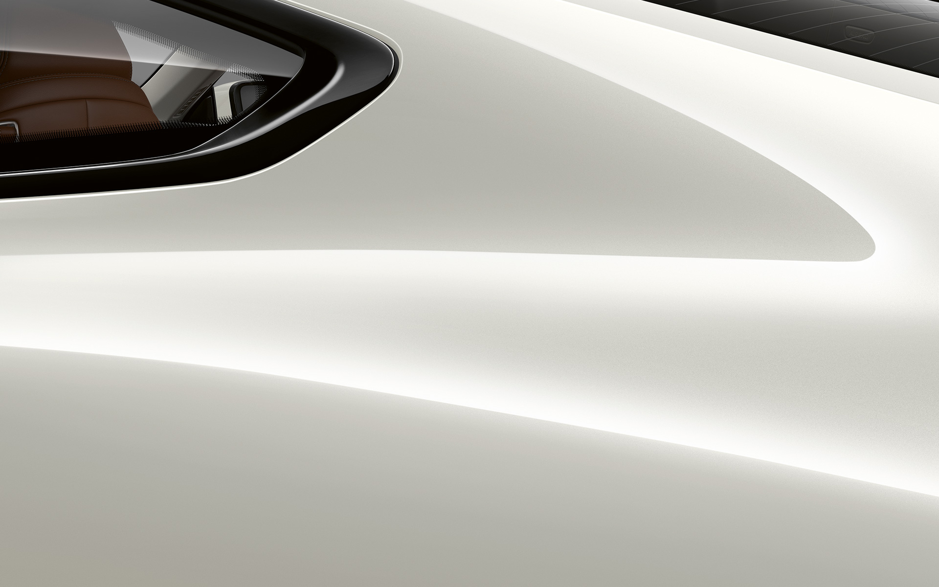 BMW Serie 8 Coupé, montante posteriore Primo piano del montante posteriore della BMW Serie 8 Coupé in Mineral White metallic.
