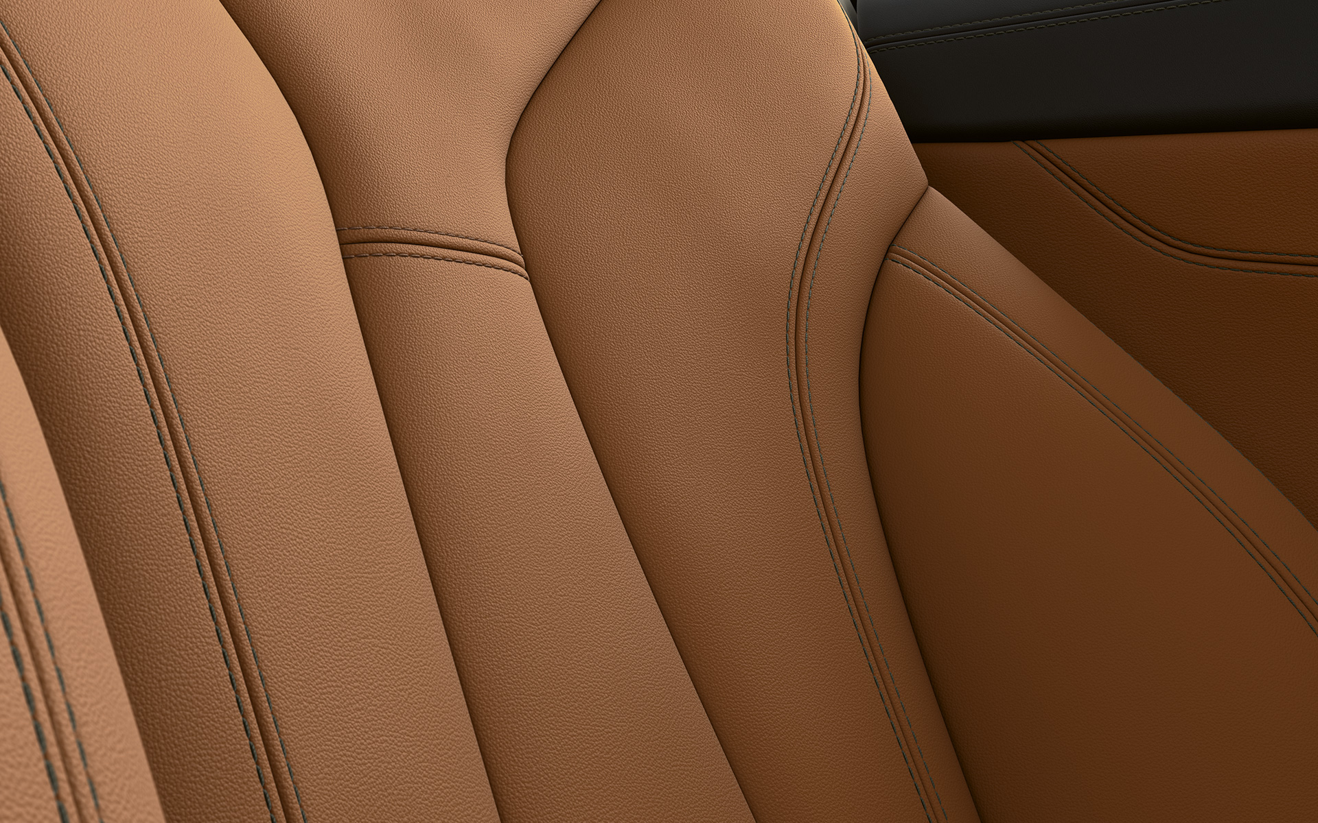 BMW Serie 8 Coupé, rivestimenti interni Primo piano dei rivestimenti interni e delle cuciture della BMW Serie 8 Coupé.