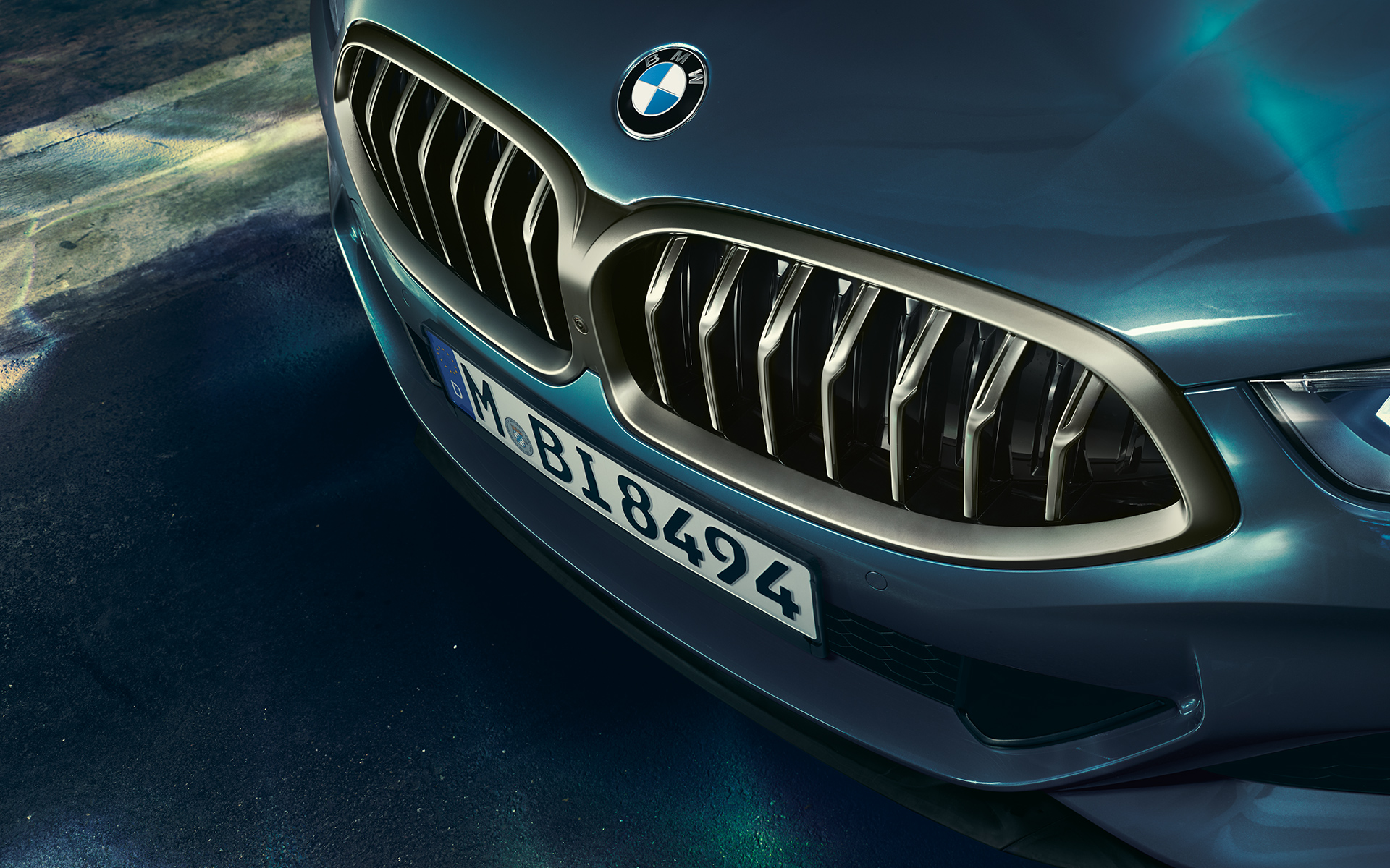 BMW Serie 8 Coupé, anteriore Primo piano della parte anteriore della BMW Serie 8 Coupé.