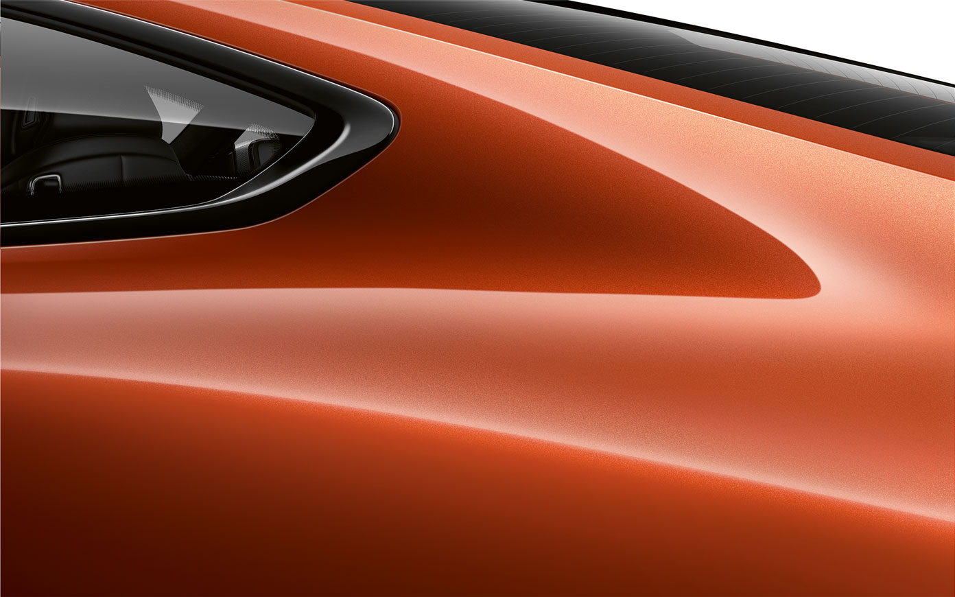 BMW Série 8 Coupé, vue détaillée des montants arrière. G15 Détail : les montants arrière de la BMW Série 8 Coupé en Sunset Orange metallic. G15