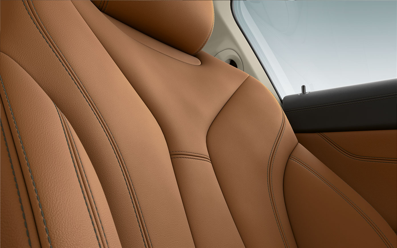 BMW Série 8 Coupé, garnissage G15 Détail : garnissage et coutures décoratives de la BMW Série 8 Coupé. G15