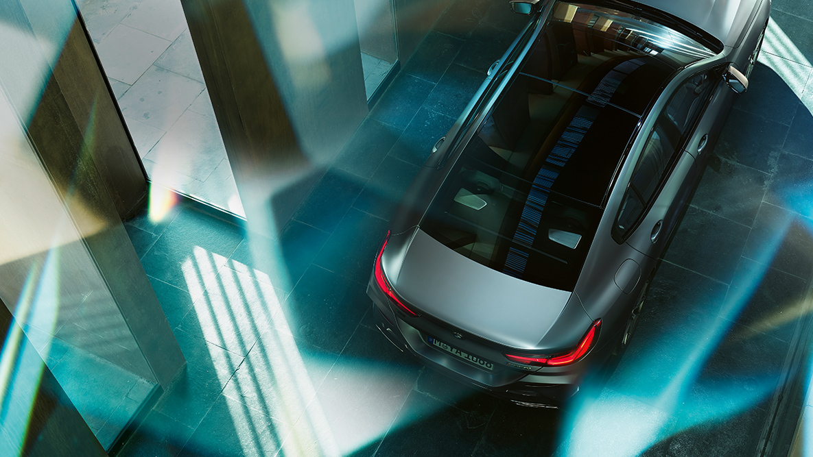 Toit vitré panoramique avec grandes surfaces vitrées G16 BMW Série 8 Gran Coupé, toit vitré panoramique avec grandes surfaces vitrées G16