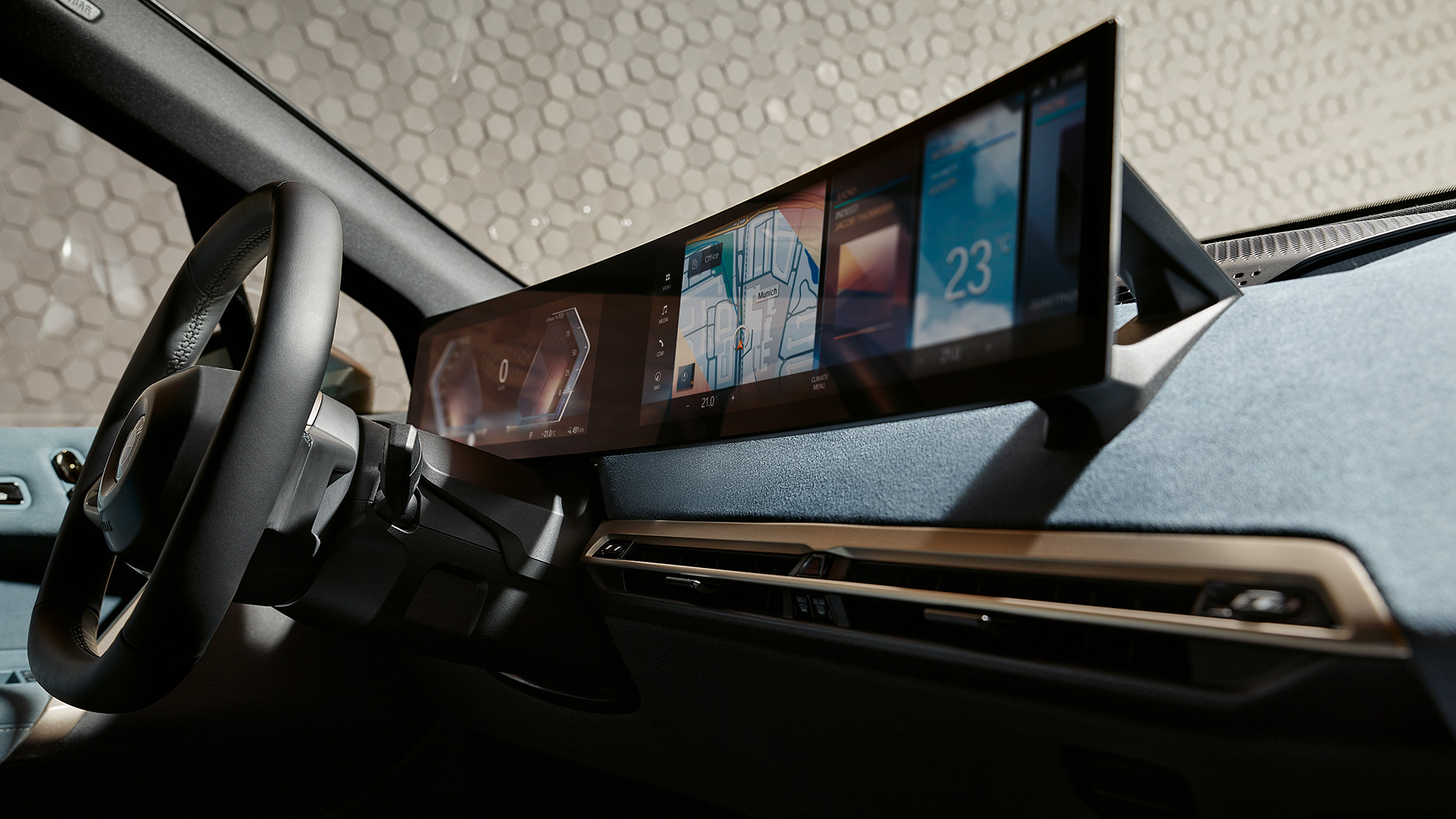 BMW iX i20 User Interface cockpit Stonegrey BMW iX i20 intérieur User Interface iDrive cockpit Stonegrey