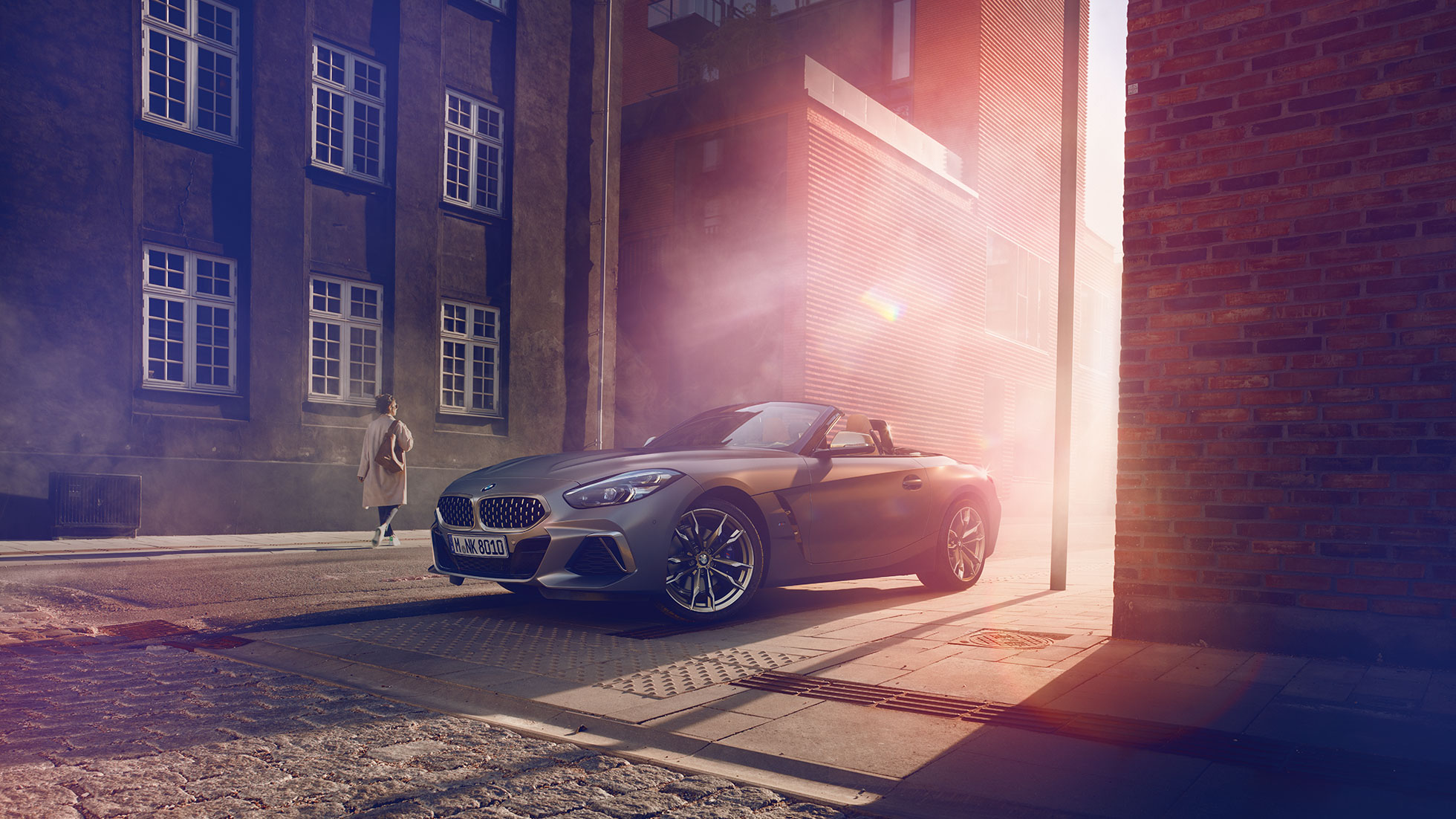 BMW Z4 M40i G29 Dreiviertel-Frontansicht BMW Z4 Roadster M40i G29 2019 Cabrio BMW Individual Frozen Grey metallic Dreiviertel-Frontansicht
