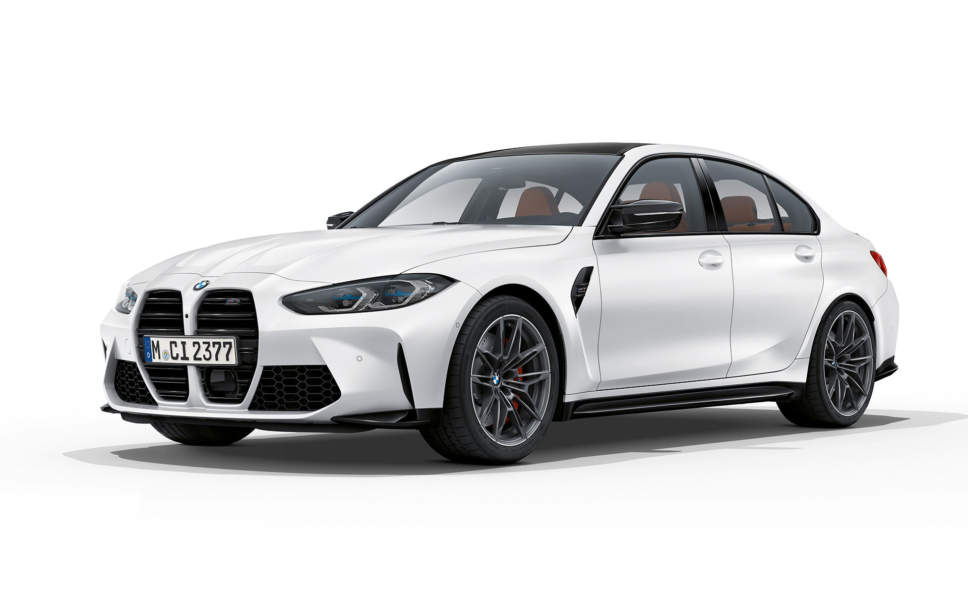 BMW M3 Competition G80 2020 Dreiviertel-Frontansicht BMW M3 Competition G80 2020 Frozen Brilliant White metallic Dreiviertel-Frontansicht