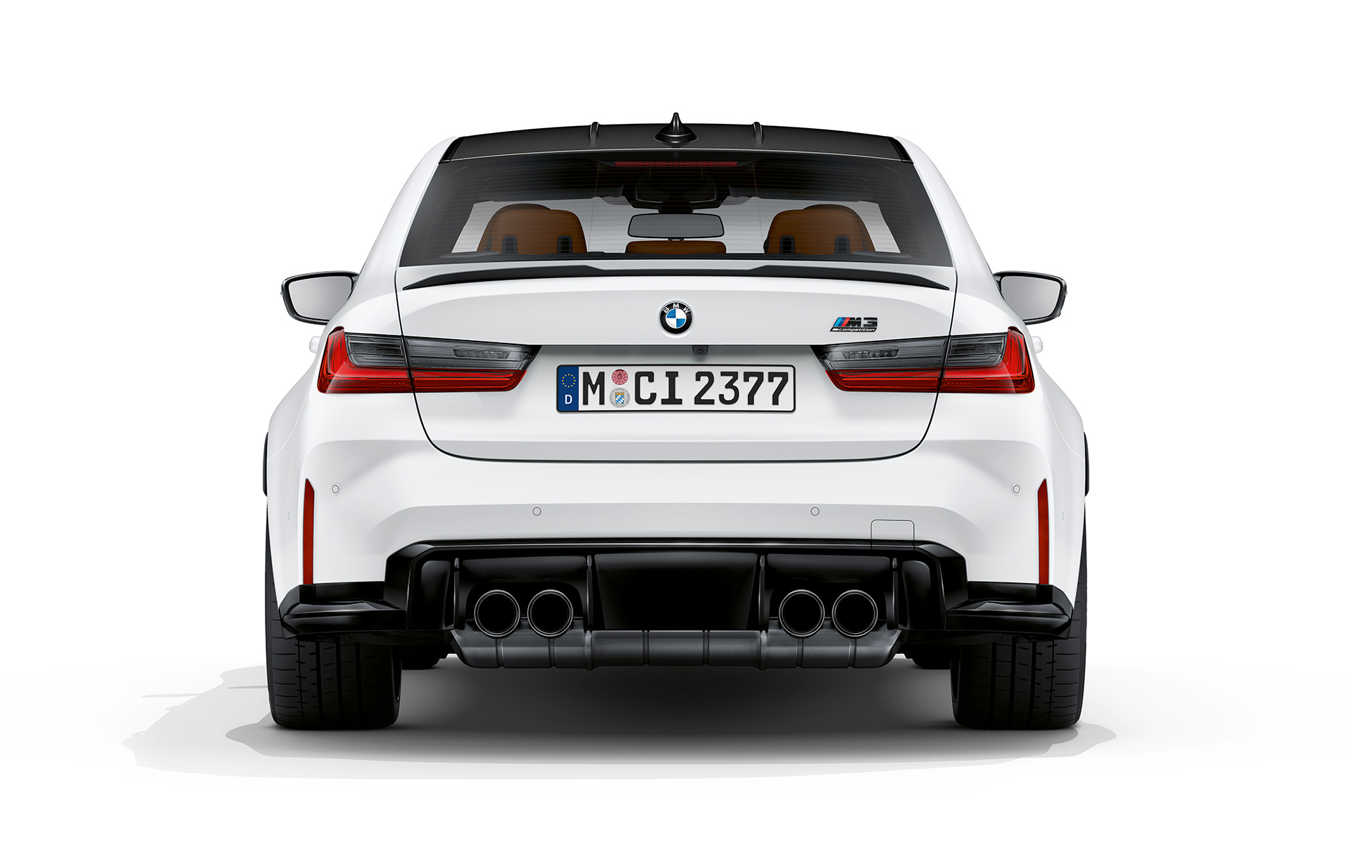 BMW M3 Competition G80 2020 Heckansicht BMW M3 Competition G80 2020 Frozen Brilliant White metallic Heckansicht