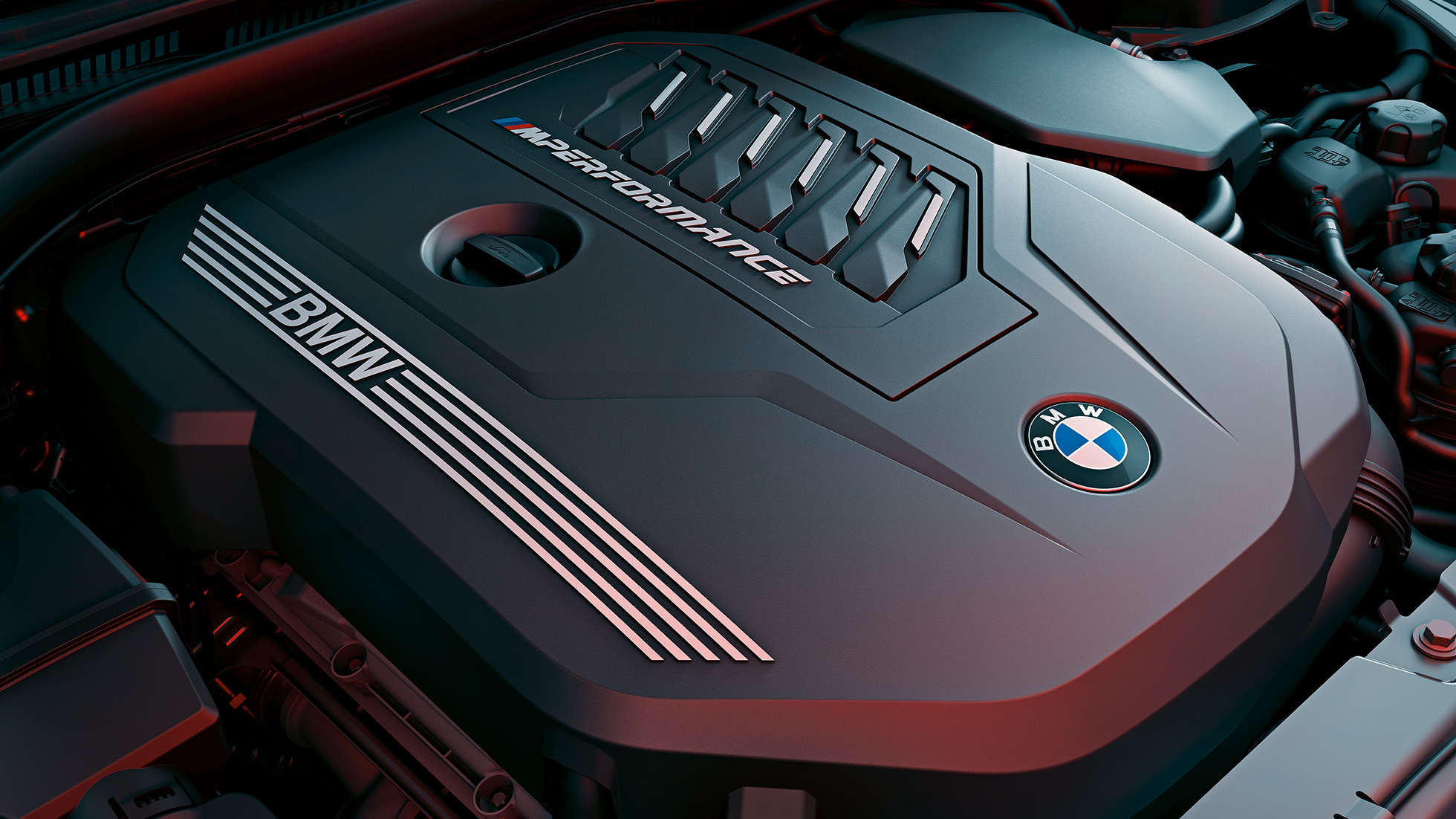 BMW M TwinPower Turbo Benzinmotor BMW M440i xDrive Coupé G22 2020 BMW M TwinPower Turbo Reihen-6-Zylinder Benzinmotor BMW M440i xDrive Coupé G22 2020 Nahaufnahme