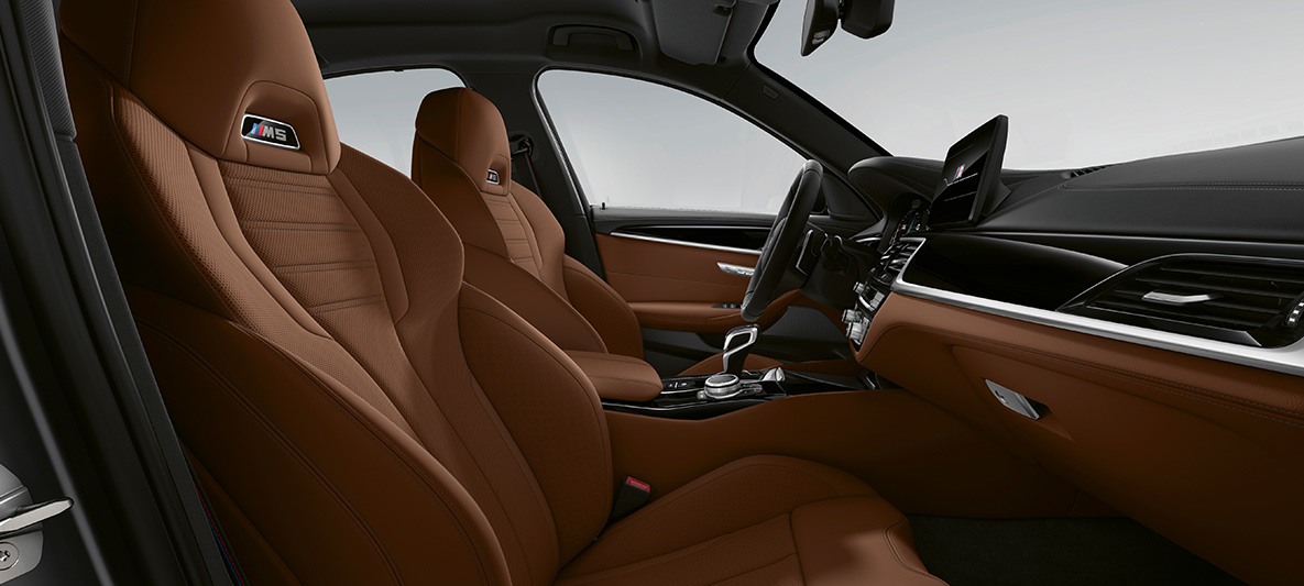 BMW Individual BMW M5 Limousine F90 2020 BMW Individual Volllederausstattung 'Merino' Tartufo/Schwarz BMW Individual BMW M5 Limousine F90 LCI Facelift 2020 BMW Individual Volllederausstattung 'Merino' Tartufo/Schwarz Interieur