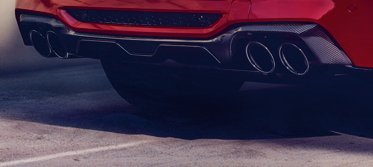 BMW X4 M Competition, diffusore posteriore in carbonio. F98 BMW X4 M Competition in Toronto Red metallizzato, esterni, pacchetto esterni M in carbonio, diffusore posteriore in carbonio. F98