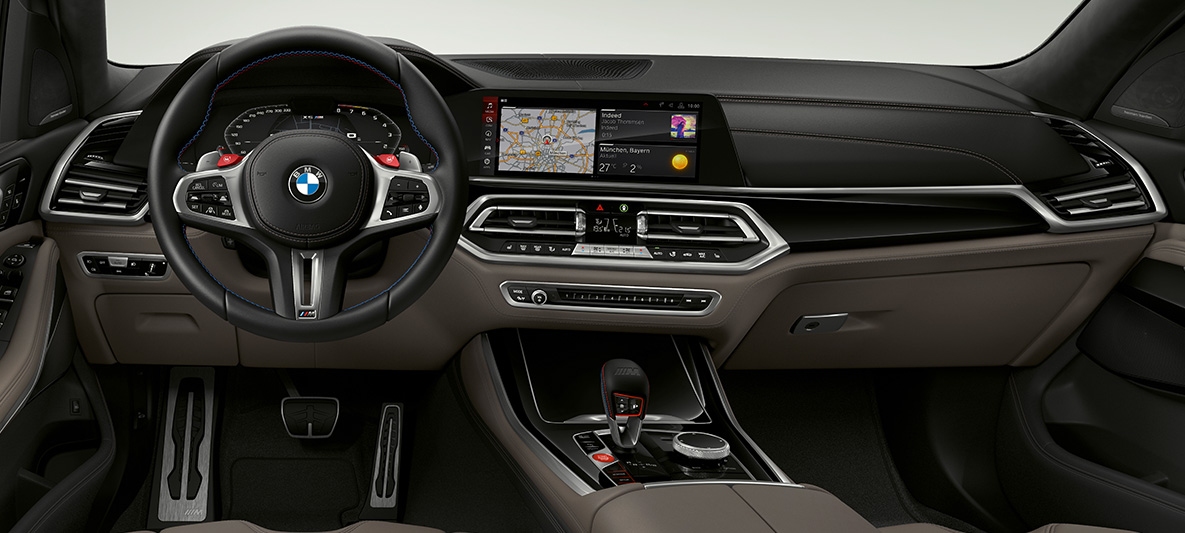 M Lederlenkrad BMW X5 M F95 M Lederlenkrad mit Kontrastnähten BMW X5 M F95 Cockpit