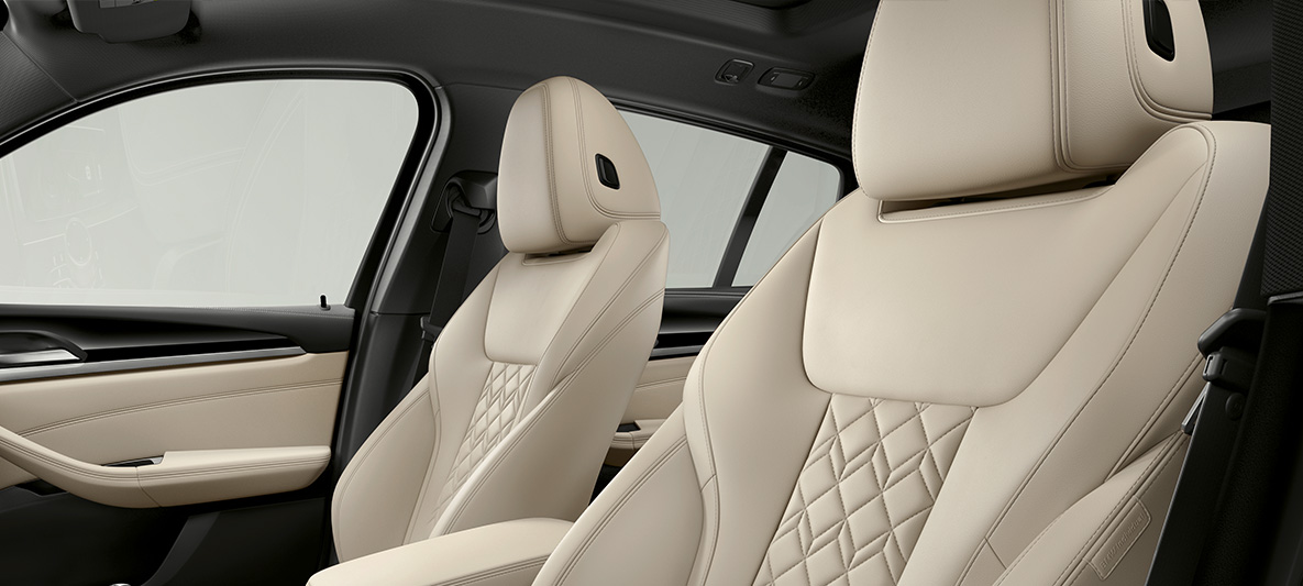 Intérieur cuir étendu Merino Elfenbeinweiss BMW Individual, BMW X4 Intérieur en cuir étendu Merino Elfenbeinweiss BMW Individual, BMW X4 G02 2018, intérieur