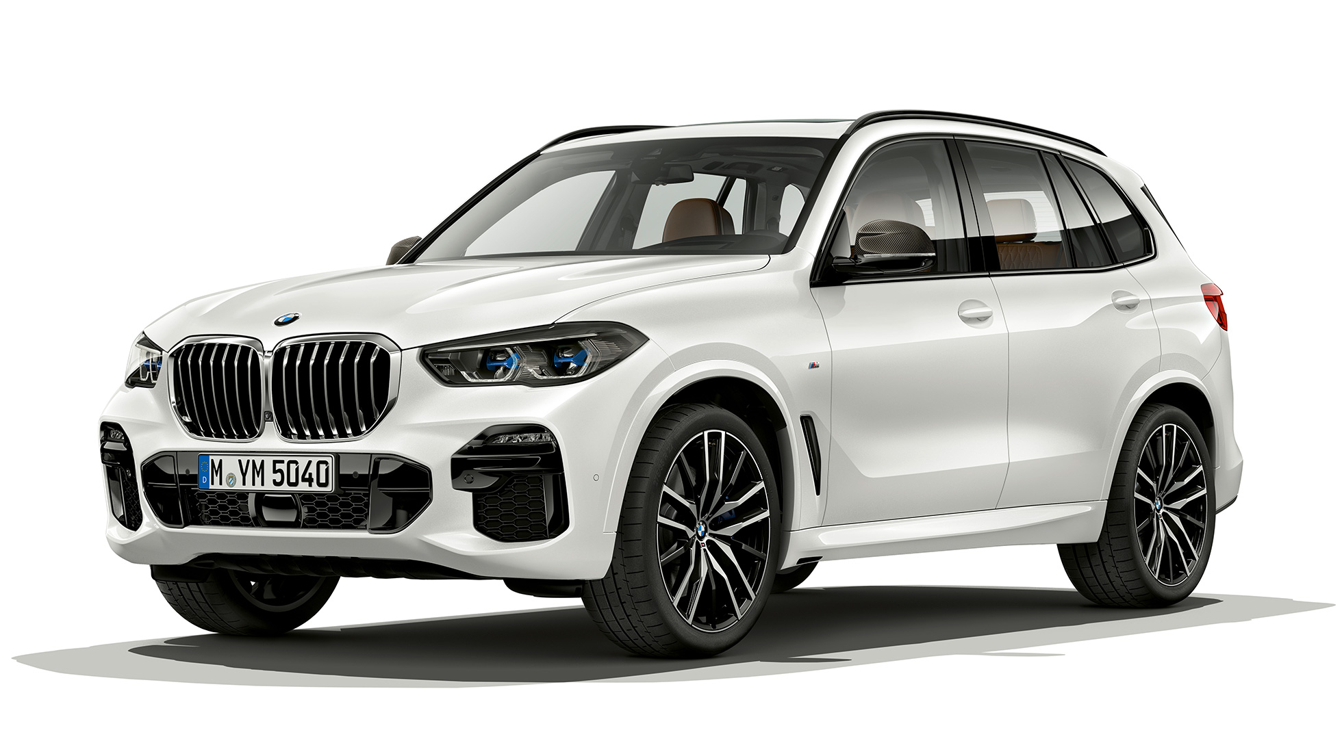 Modell M Sport BMW X5 xDrive40i Dreiviertel-Frontansicht G05 Modell M Sport BMW X5 xDrive40i G05 2018 Mineralweiss metallic Dreiviertel-Frontansicht