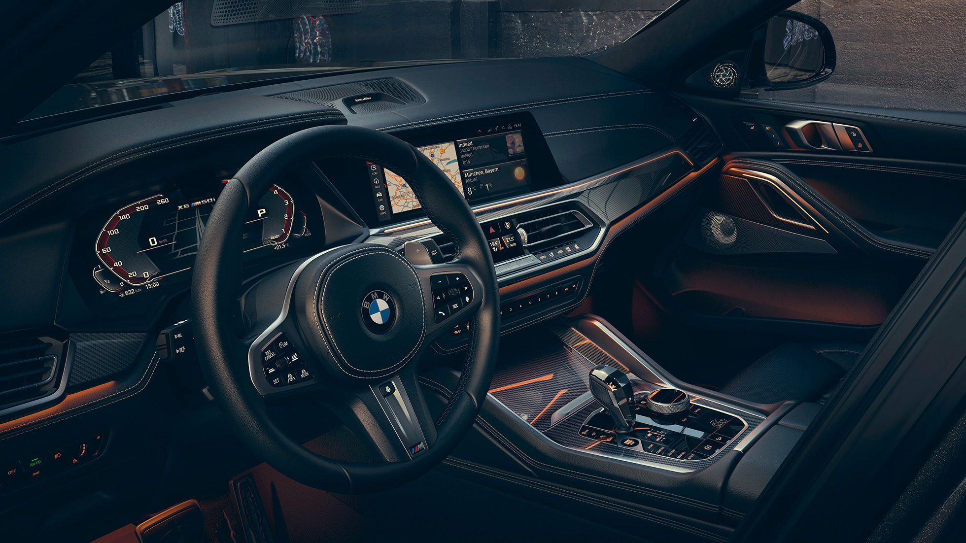 Cockpit mit Blick auf 12,3“ Displays G06. BMW X6 Cockpit mit Blick auf 12,3“ Displays G06.