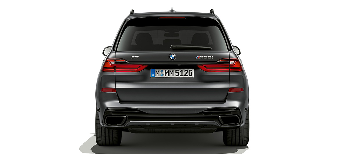 BMW Dark Shadow Edition, vue arrière G07 BMW X7 G07 Dark Shadow Edition, vue arrière