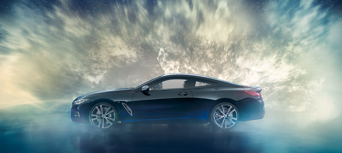 BMW Individual M850i NIGHT SKY, vista laterale BMW Individual M850i NIGHT SKY vista laterale ripresa da ferma