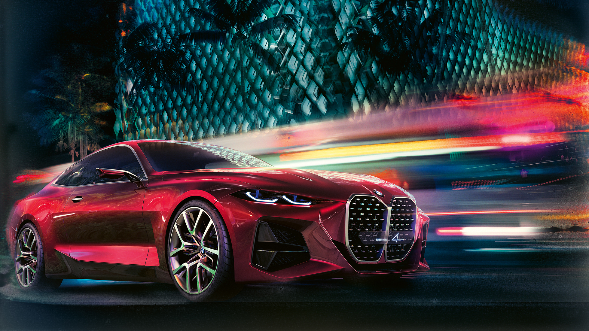 BMW Concept 4 Dreiviertel-Frontansicht BMW Concept 4 Forbidden Red Exterieur-Design Dreiviertel-Frontansicht