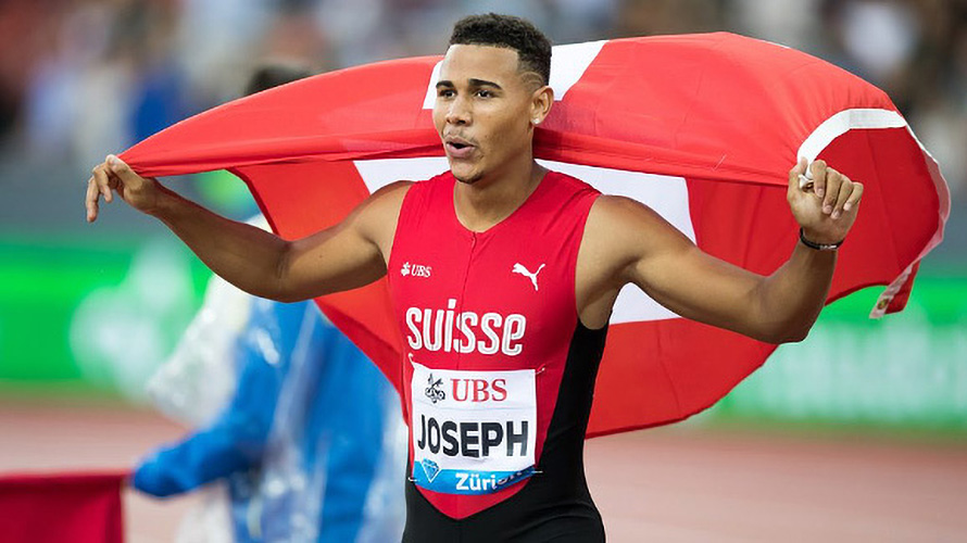 Jason Joseph Weltklasse Zürich BMW Jason Joseph Schweizerflagge BMW Weltklasse Zürich Stadion Letzigrund