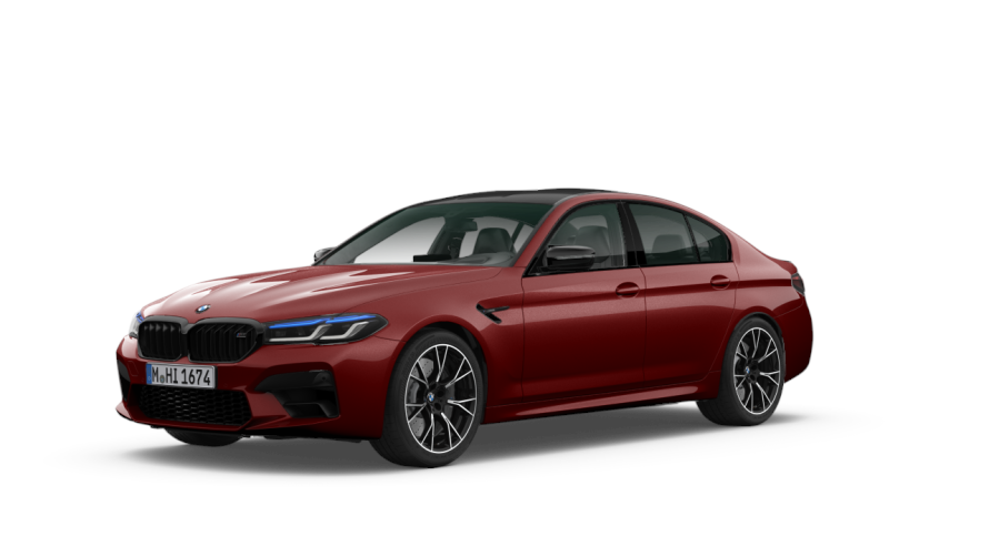 BMW M5 Limousine Studioaufnahme BMW M5 Limousine Studioaufnahme/ BMW Individual Aventurinrot metallic/Dreiviertel-Frontansicht