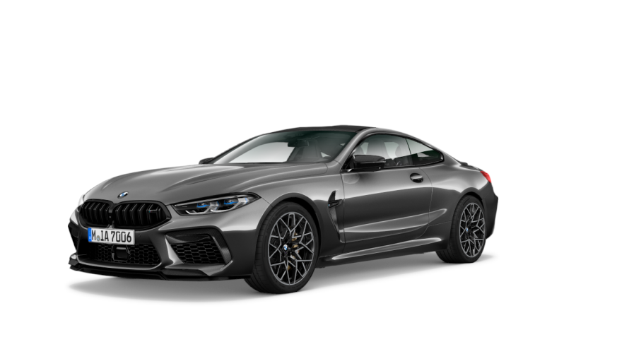 BMW M8 Coupé Studioaufnahme BMW M8 Coupé Studioaufnahme/M Brands Hatch Grau metallic/Dreiviertel-Frontansicht