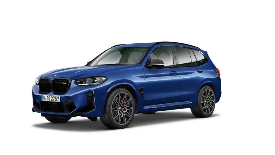 BMW X3 M Studioaufnahme BMW X3 M Studioaufnahme/M Marina Bay Blau metallic/Dreiviertel-Frontansicht