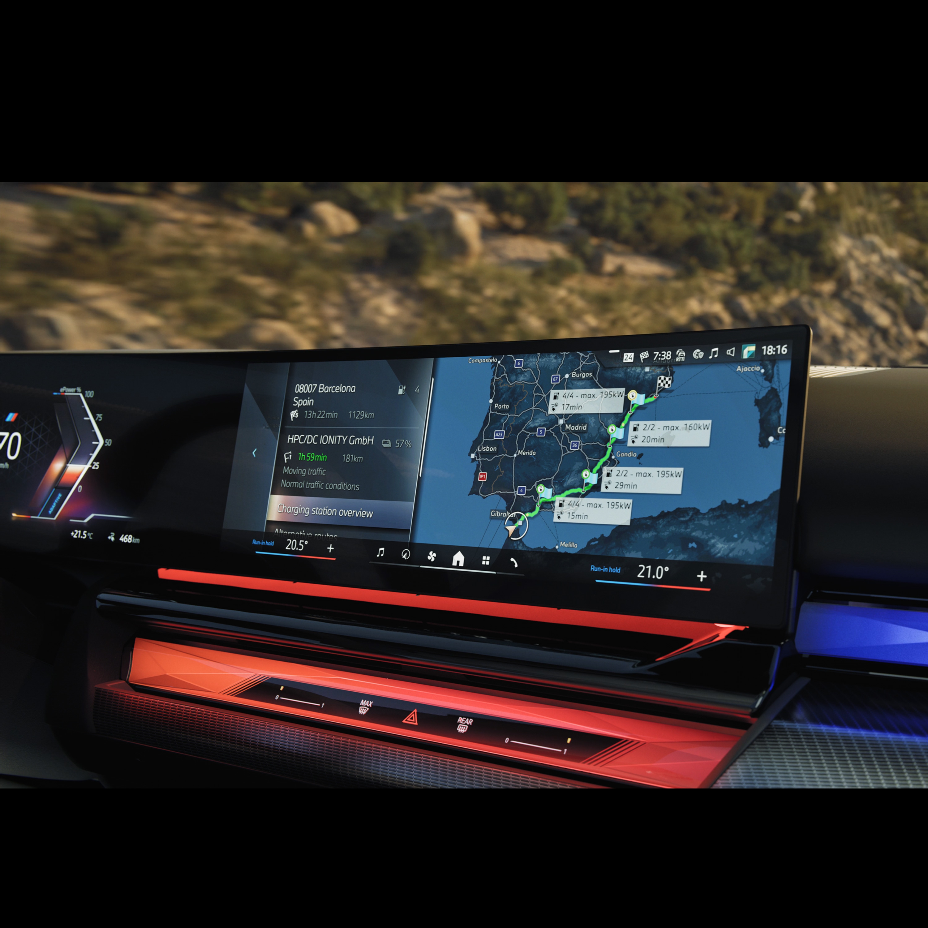 Percorsi con tappe di ricarica BMW i5 Berlina G60 BEV